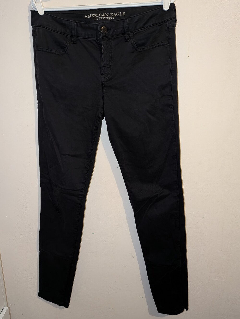 American Eagle Outfitters Black Skinny Jeans - High Rise Size 12 XLong